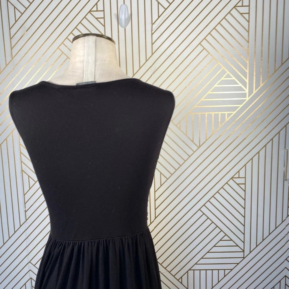 Anthropologie Girls from Savoy Dress Draped Sleeveless Jersey Black Size Small‎ - Picture 7 of 8